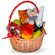 gift basket with champagne toy and fruits